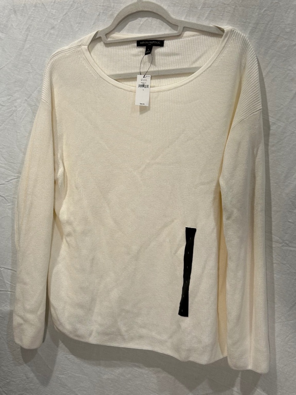 Banana Republic NEW NWT white waffle knit light sweater L